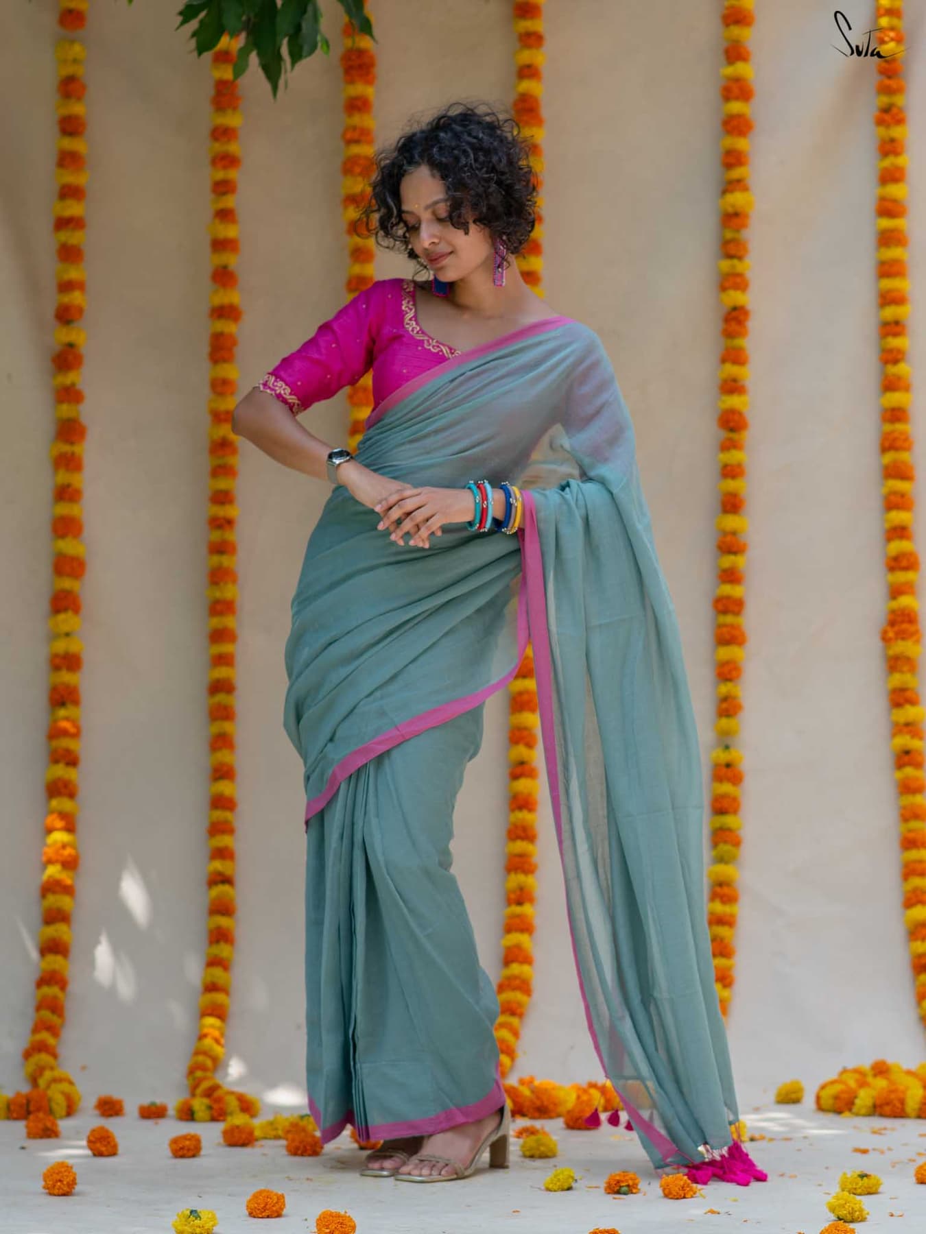 Women's Multicolor Festive Ready to Wear Saree