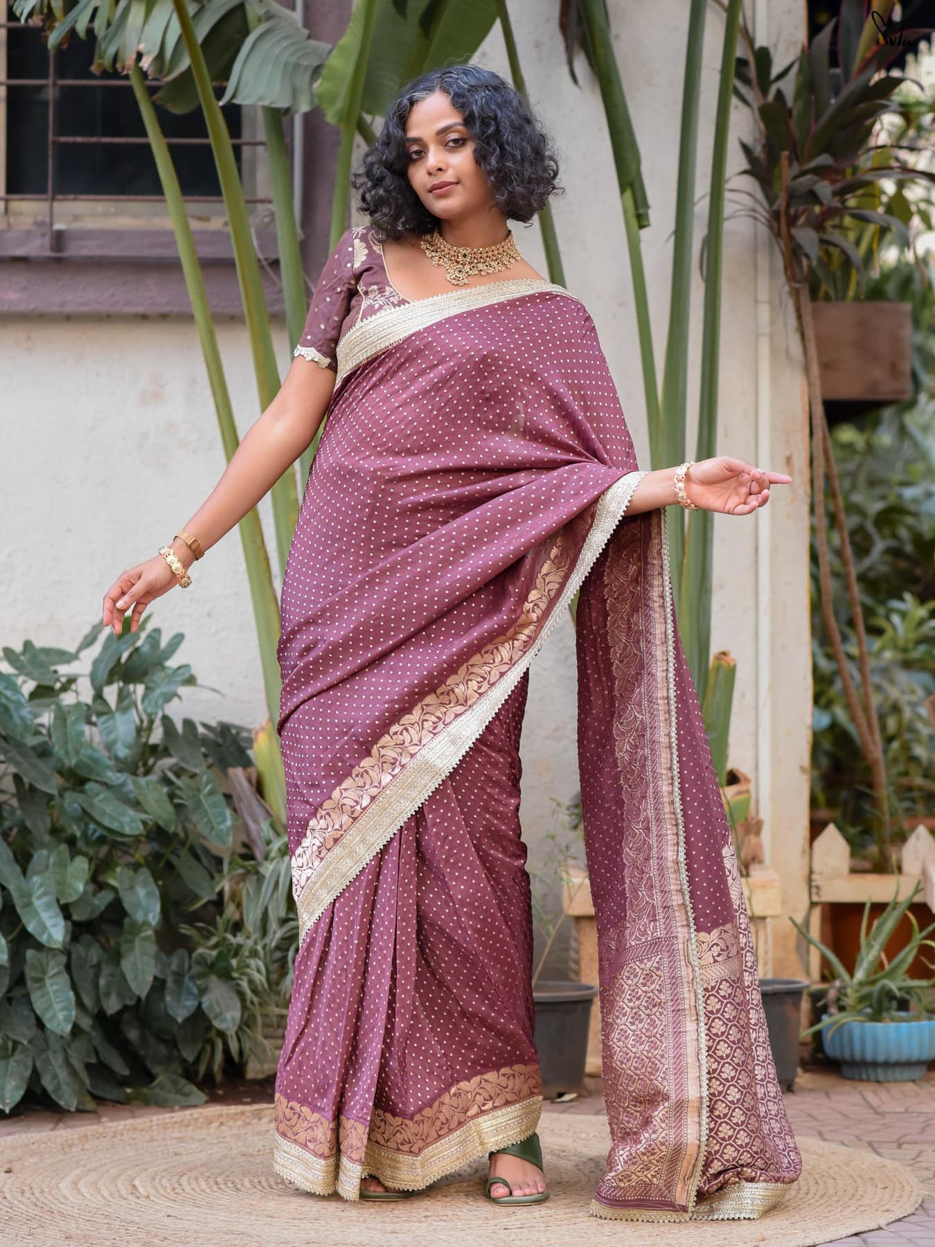 Women's Red Festive Ready to Wear Saree