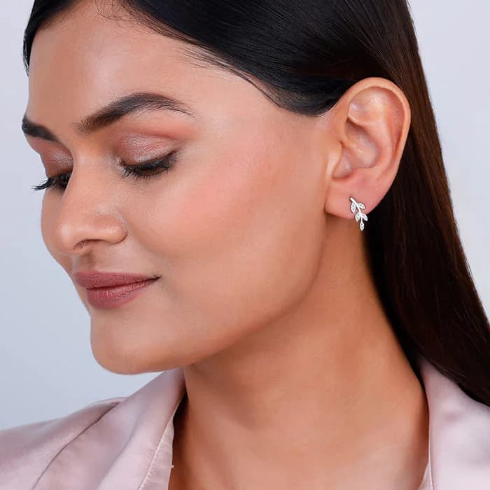 Women's Silver Leaf Earrings