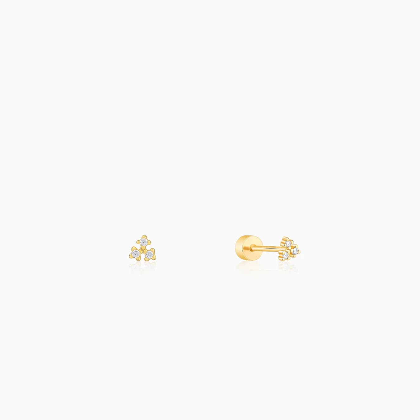 Women's Golden Trielle Ear Piercings