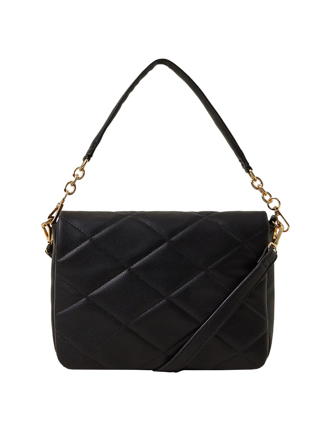 Women's Black Casual Quilted PU Sling Bag