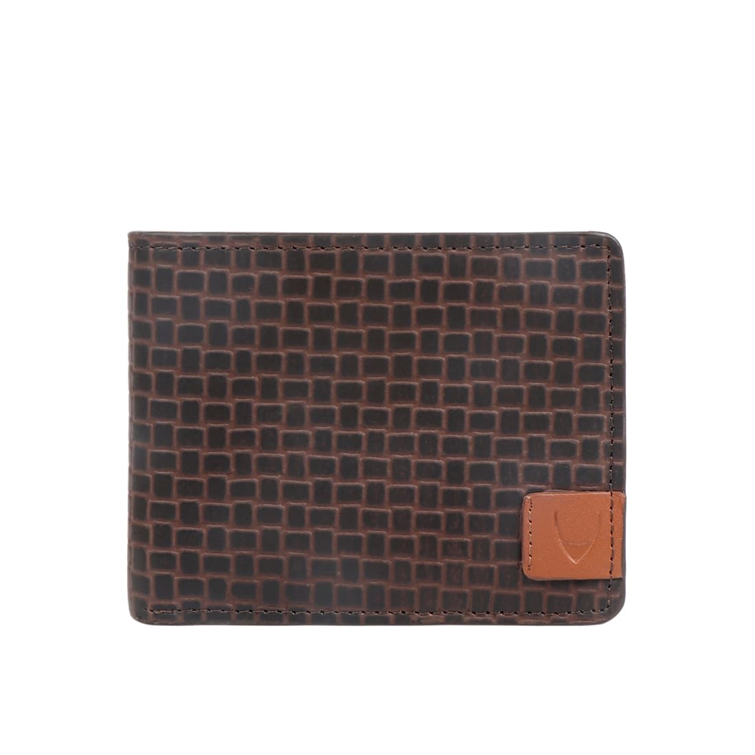 Men's Brown Casual Textured Leather Two Fold Wallet
