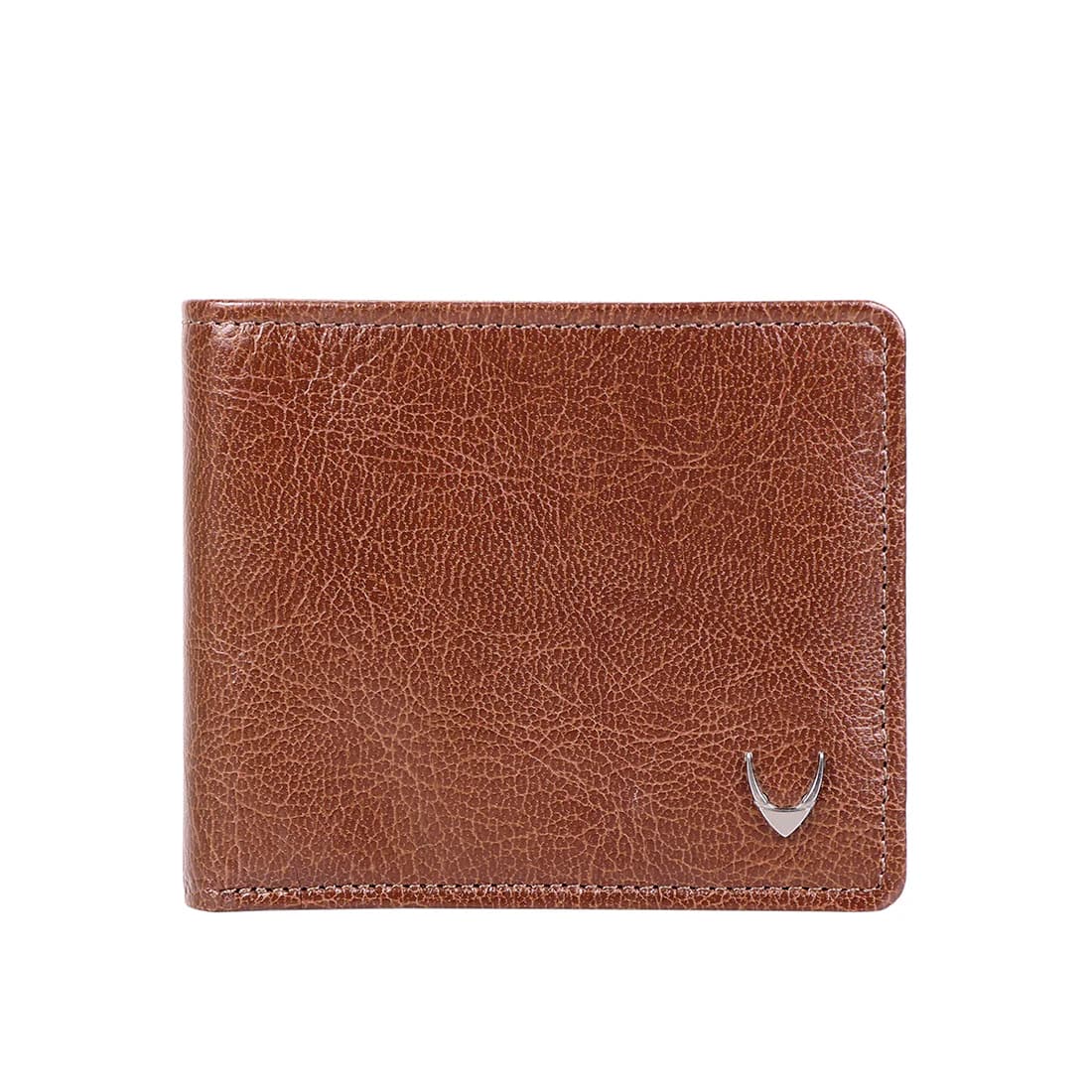 Men's Tan Formal Textured Leather Two Fold Wallet