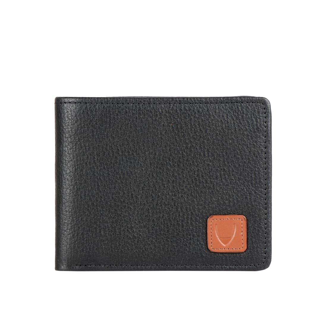 Men's Black Formal Textured Leather Two Fold Wallet