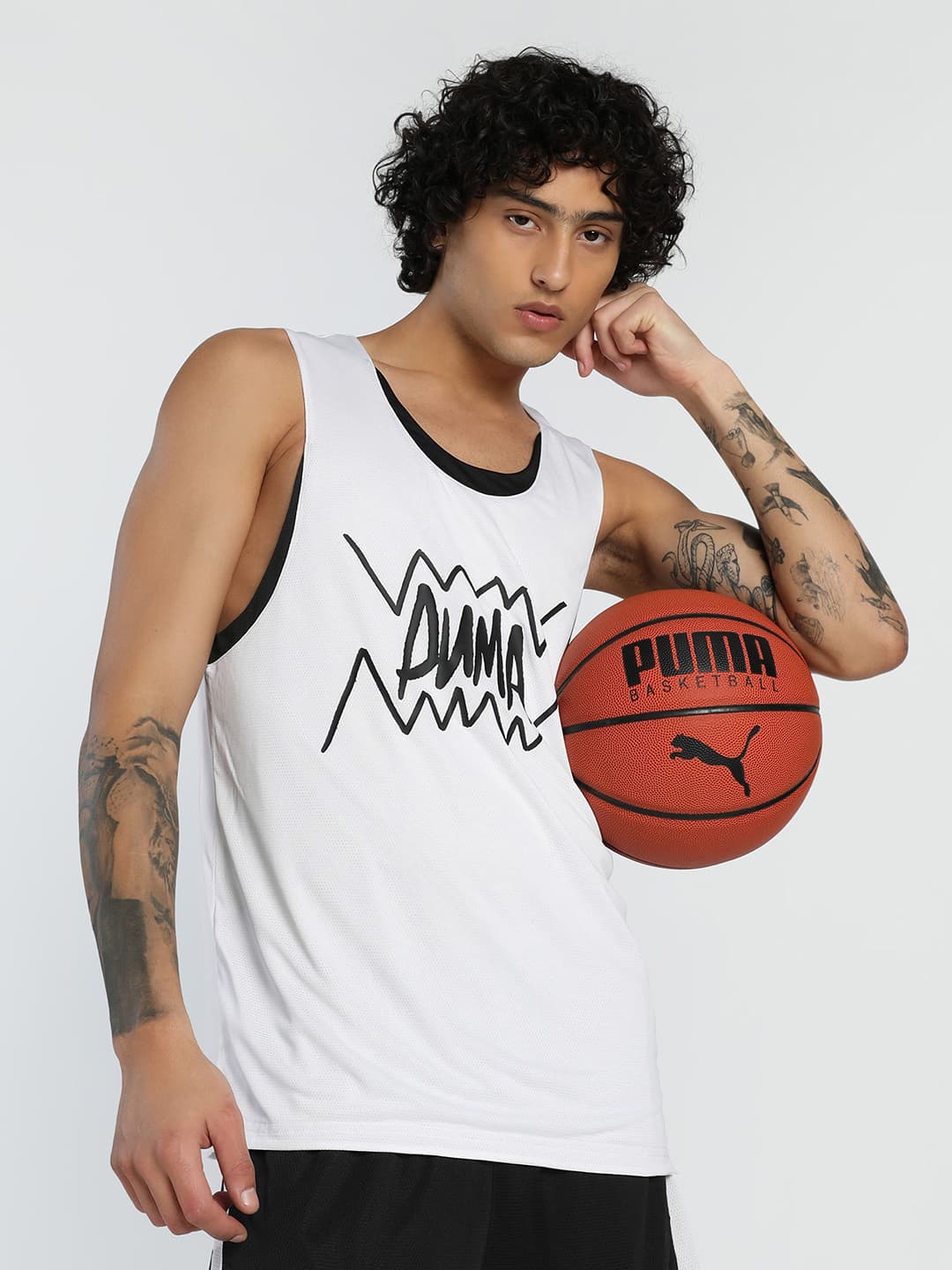Men's White Casual Sleeveless Round Neck Tank