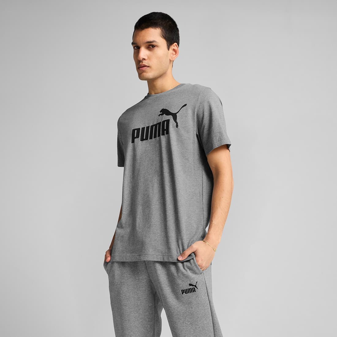 Men's Grey Casual Half Sleeves Round Neck Tshirt