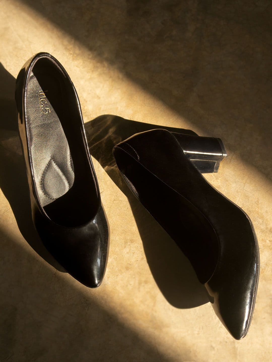 Women's P.Black Casual Synthetic Flat Pump Heels