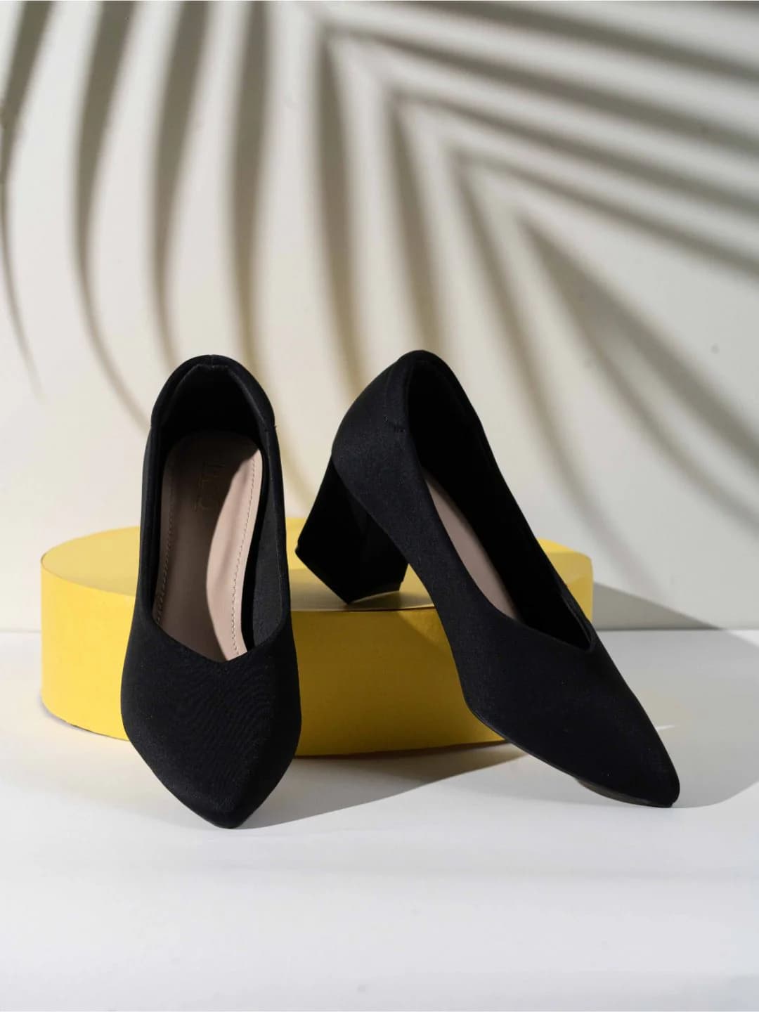 Women's Black Formal Synthetic Block Heel Ballet Shoes