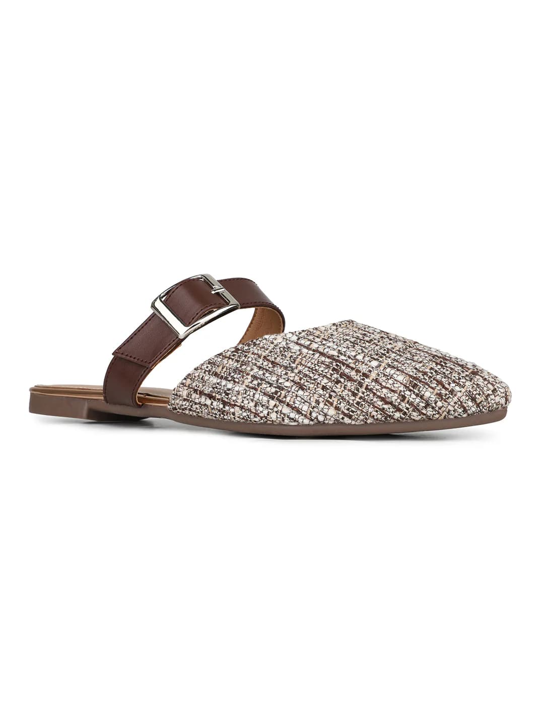 Women's Brown Casual Synthetic Slip-Ons Flats
