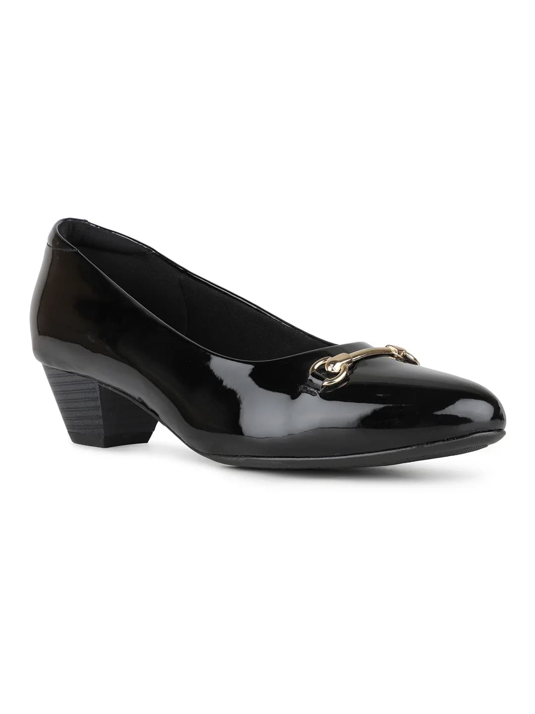 Women's Black Casual Synthetic Flat Pump Heels