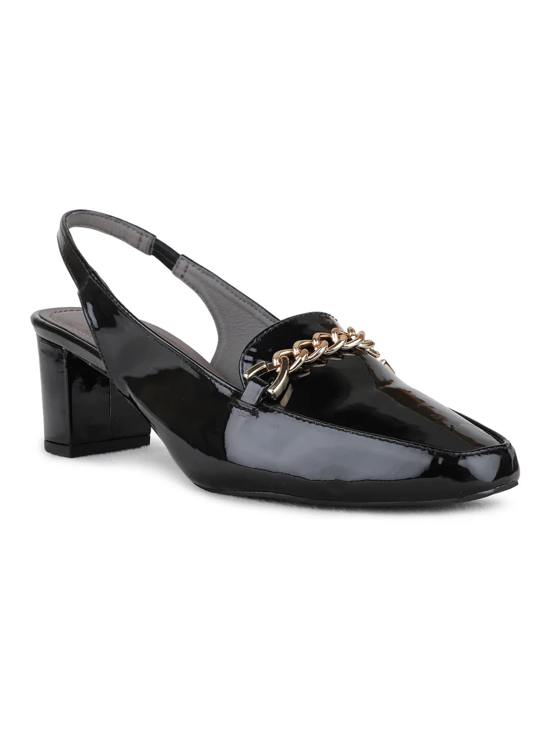 Women's Black Casual Synthetic Block Heel Mules