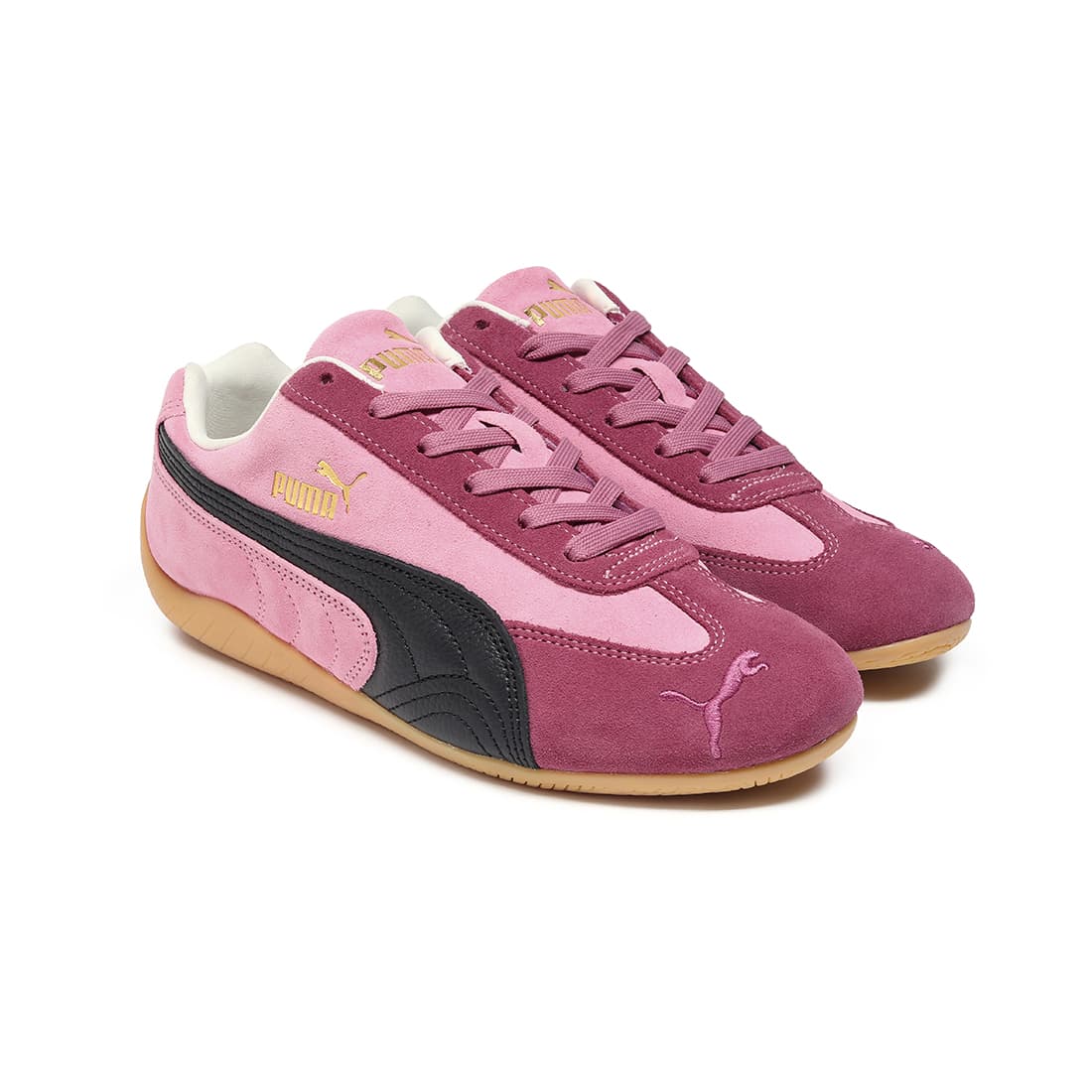 Unisex Pink Casual Leather Speedcat Sneakers