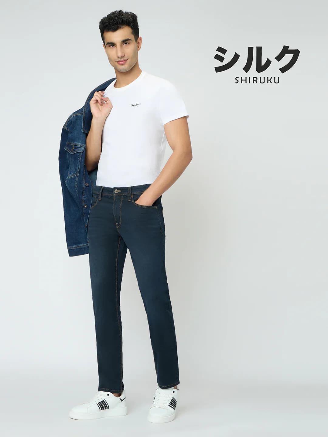 Men's Navy Casual Solid Low Rise Jeans