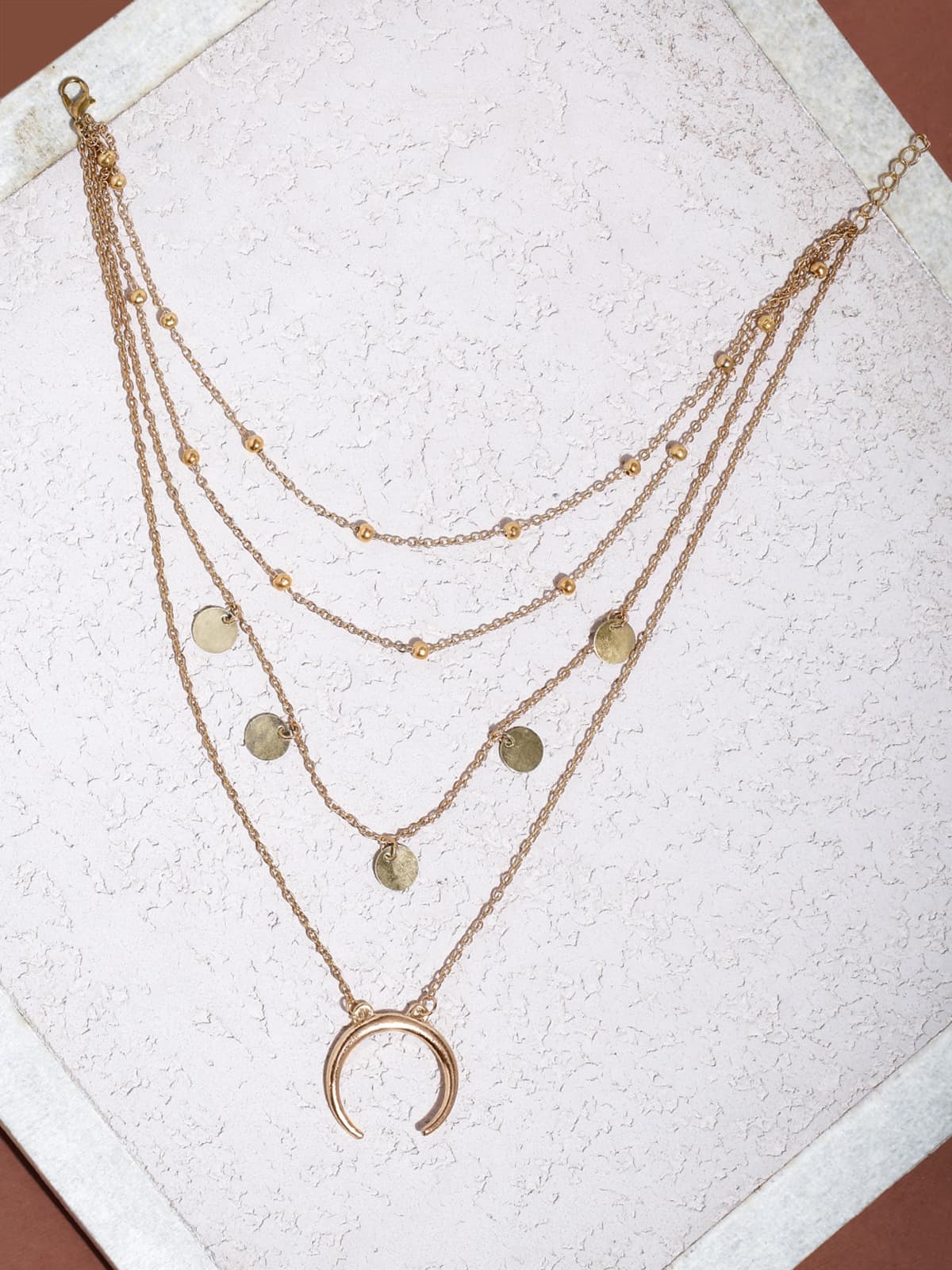 Women's Gold Tone Multi Layered Fashion Forward Chain