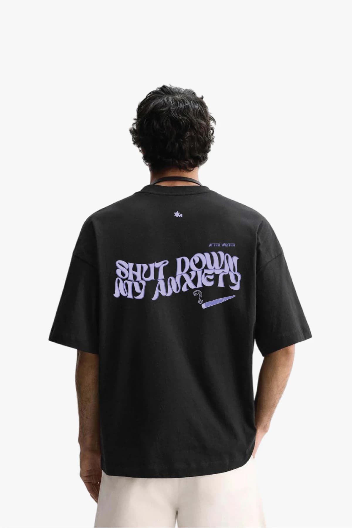 Men's Black Casual Oversized Fit Half Sleeves Tshirt