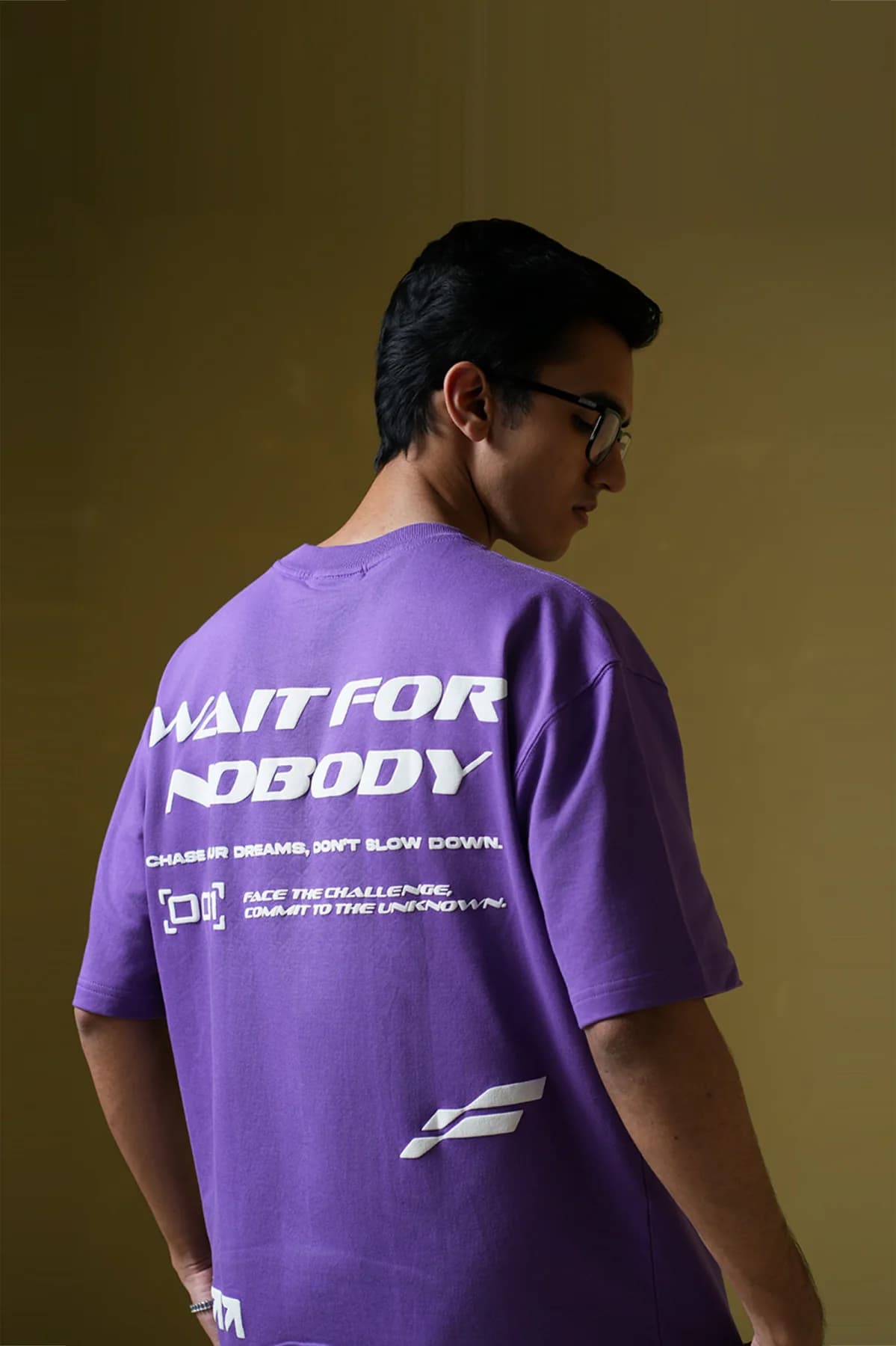 Men's Purple Casual Oversized Fit Half Sleeves Tshirt