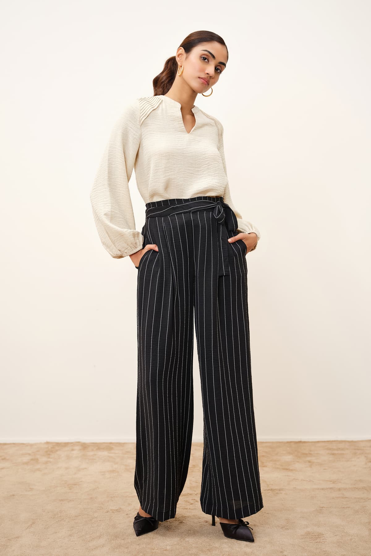 Women's Black Casual Solid Trouser