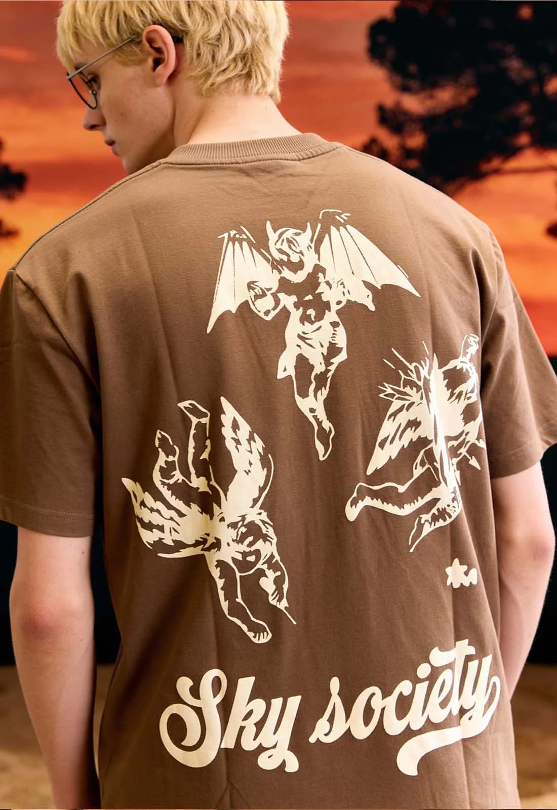 Men's Brown Casual Oversized Fit Half Sleeves Tshirt