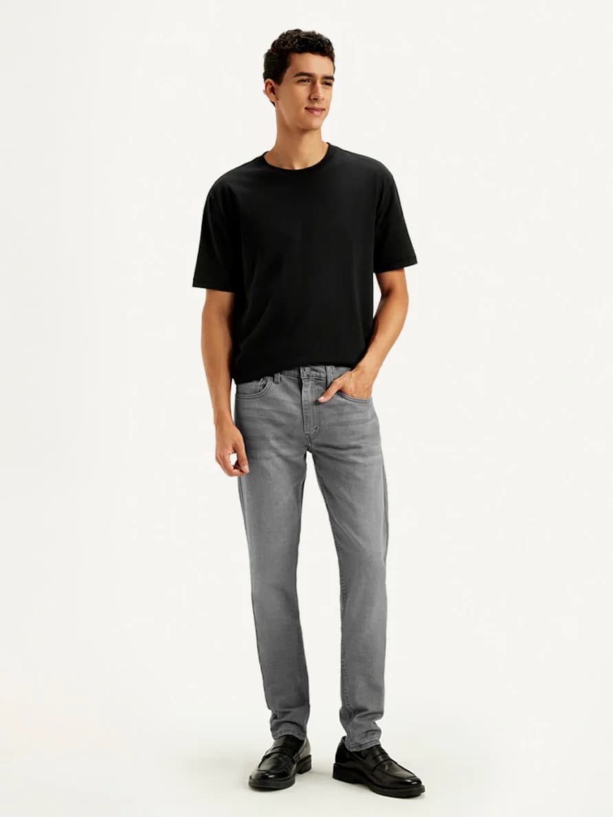 Men's 512 Grey Tapered Fit Casual Mid Rise Jeans
