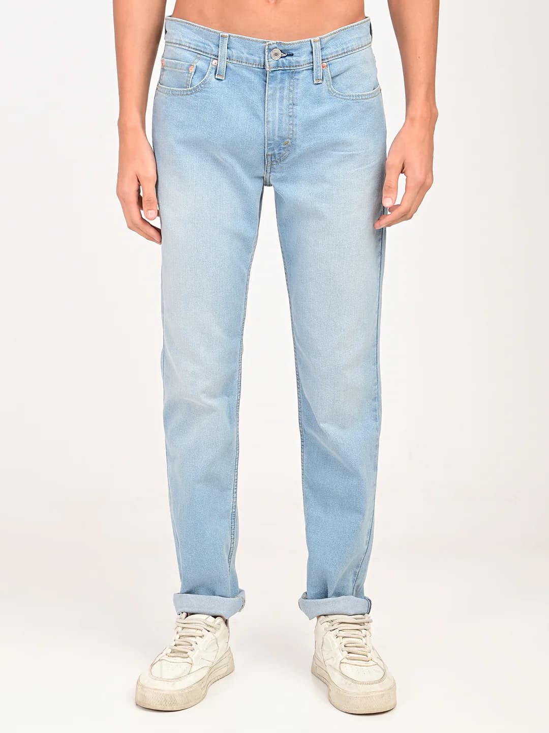 Men's 511 Light Indigo Blue Slim Fit Casual Mid-Rise Jeans
