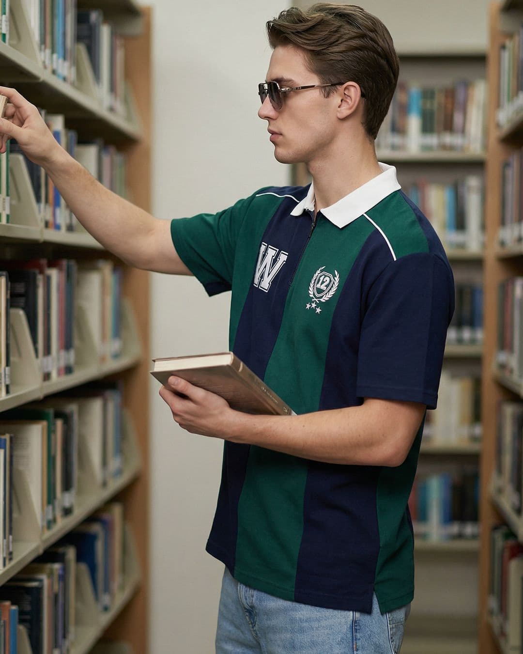 Men's Multicolor Casual Colorblocked Oversized Fit Half Sleeves Polo Tshirt