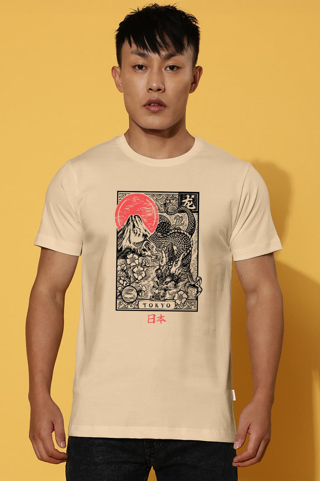 Men's White Casual Oversized Fit Half Sleeves Graphic Tshirt