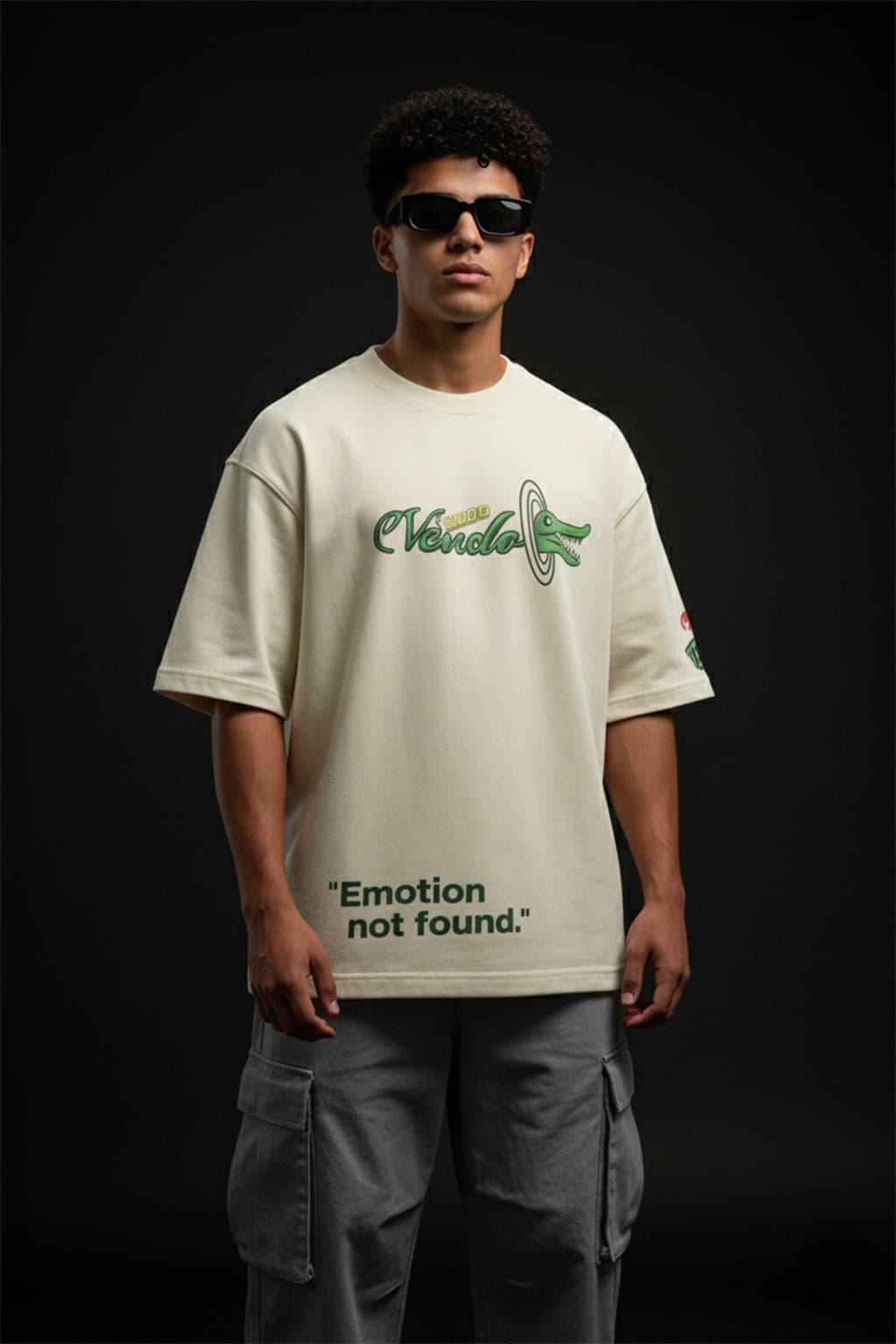 Men's White Casual Oversized Fit Half Sleeves Graphic Tshirt