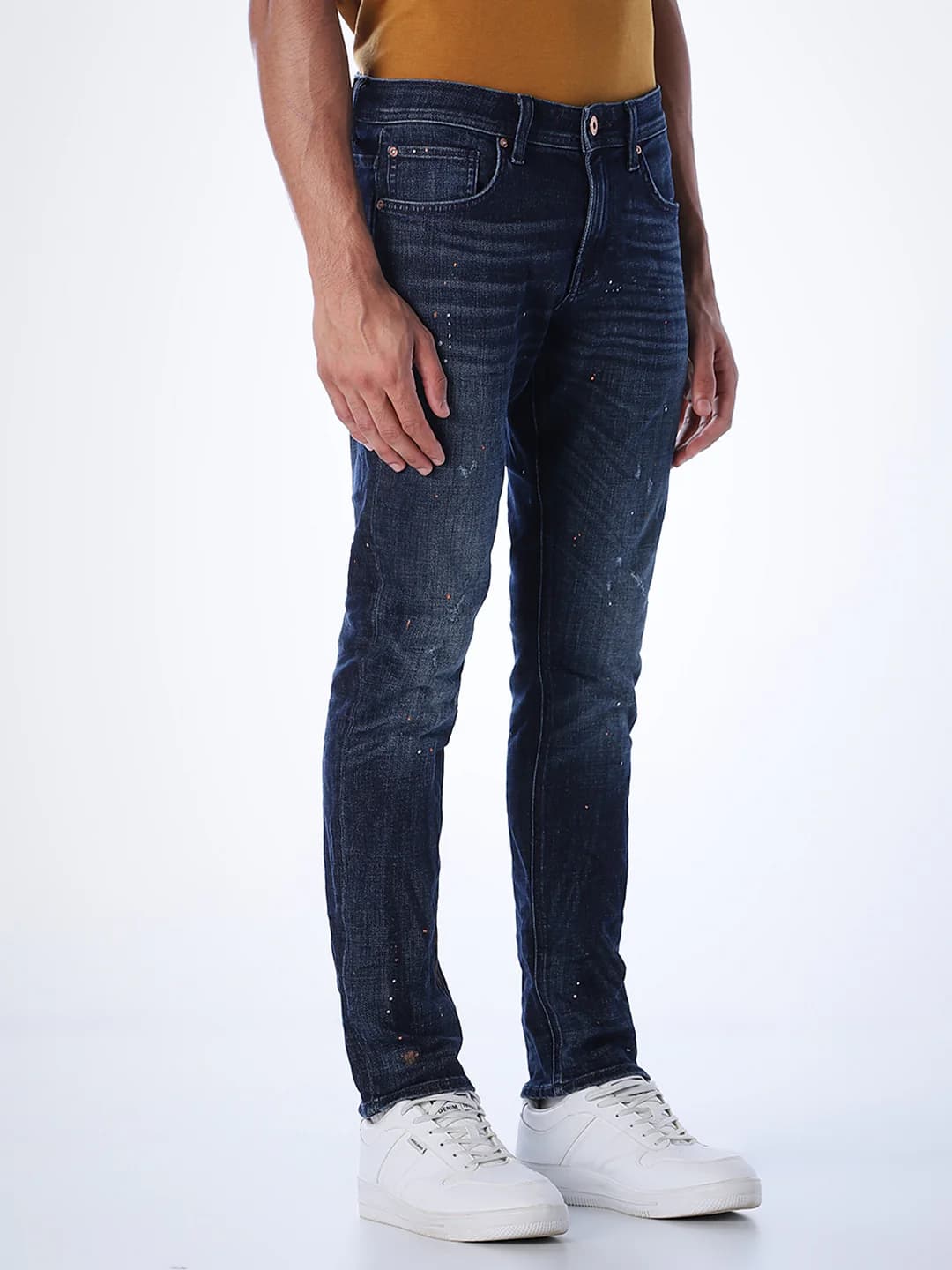 Men's Blue Casual Slim Fit Low Rise Jeans