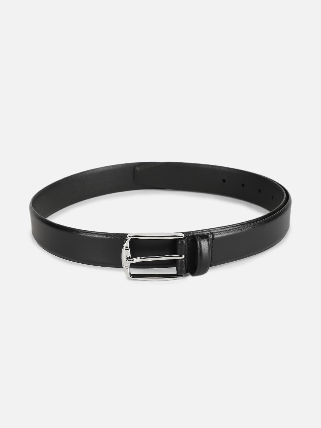 Men's Black Solid Leather Formal Belt