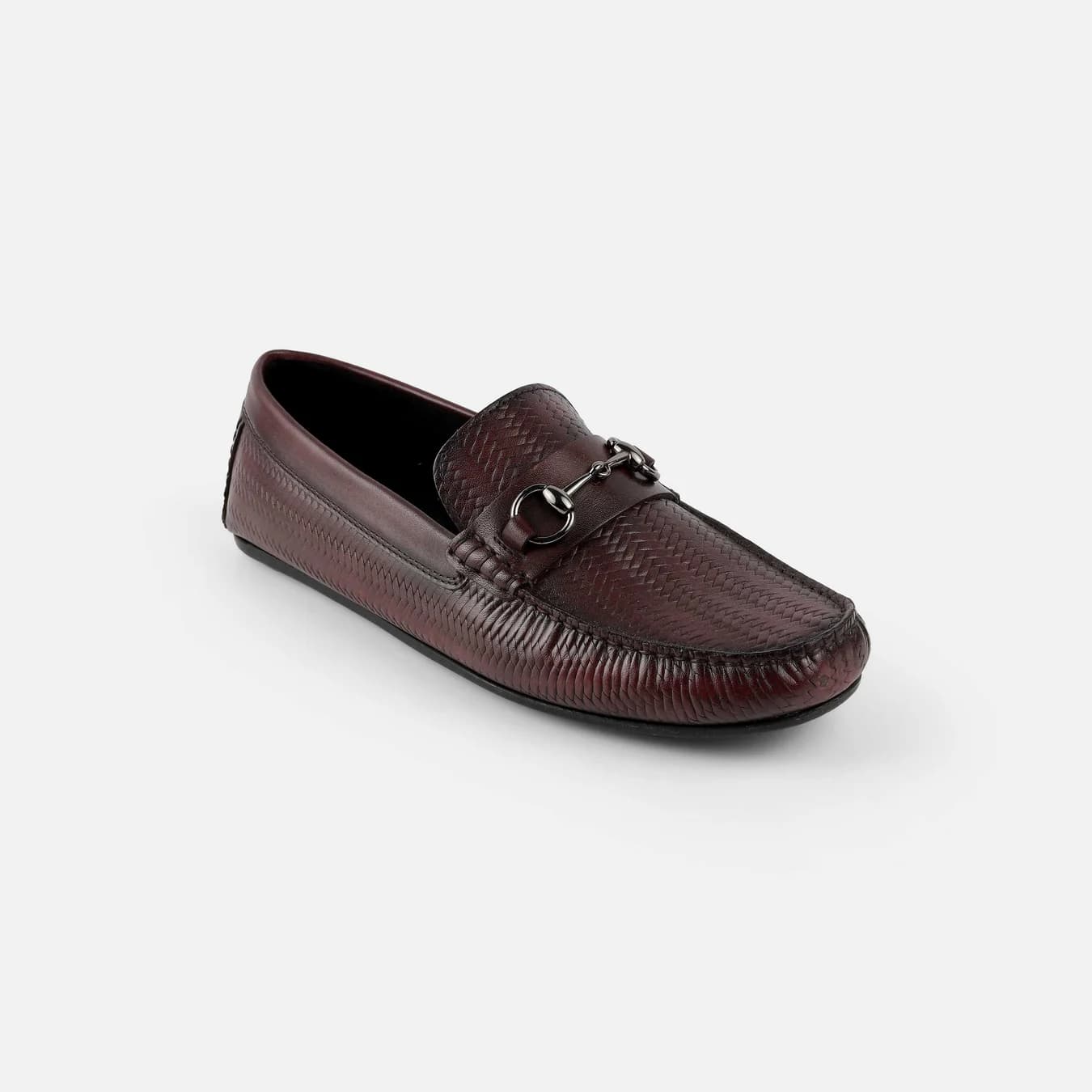 Men's Red Casual Almond Toe Leather Formal Shoes