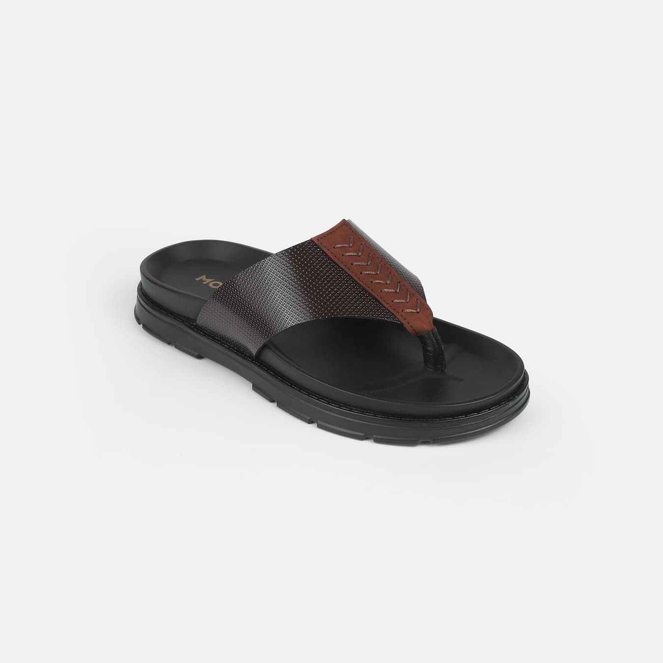 Men's Brown Casual Round Toe Leather Sandals