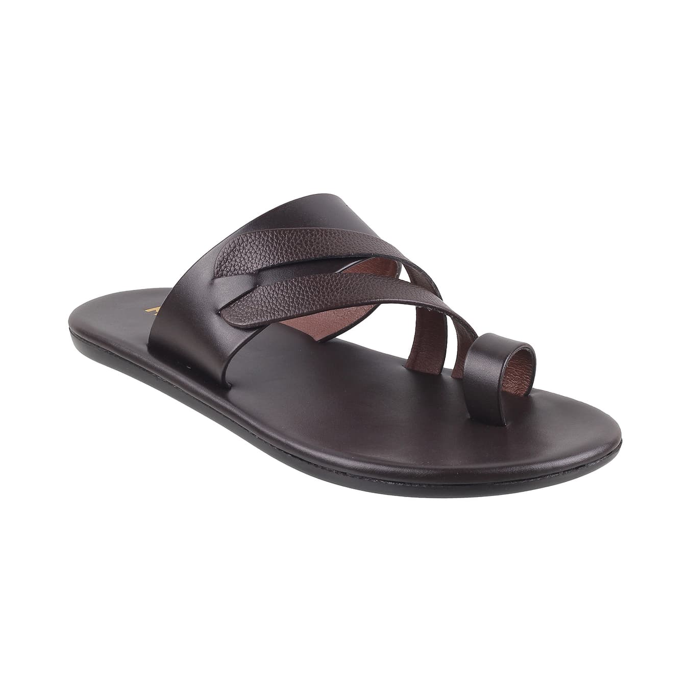 Men's Brown Casual Round Toe Synthetic Sandals
