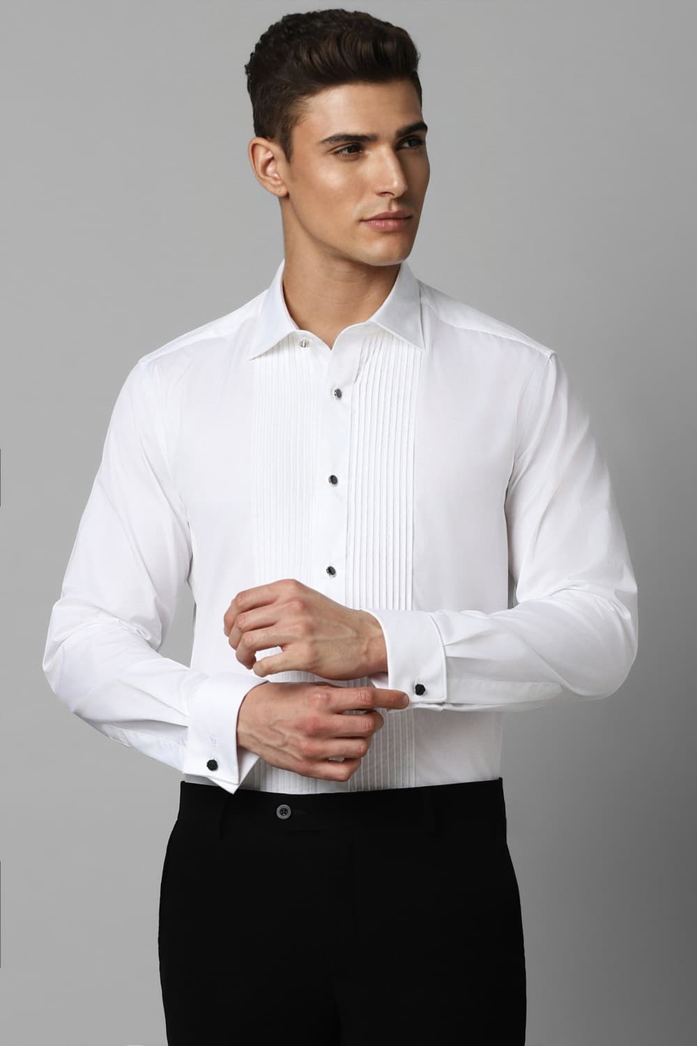 Men's White Formal Solid Shirt
