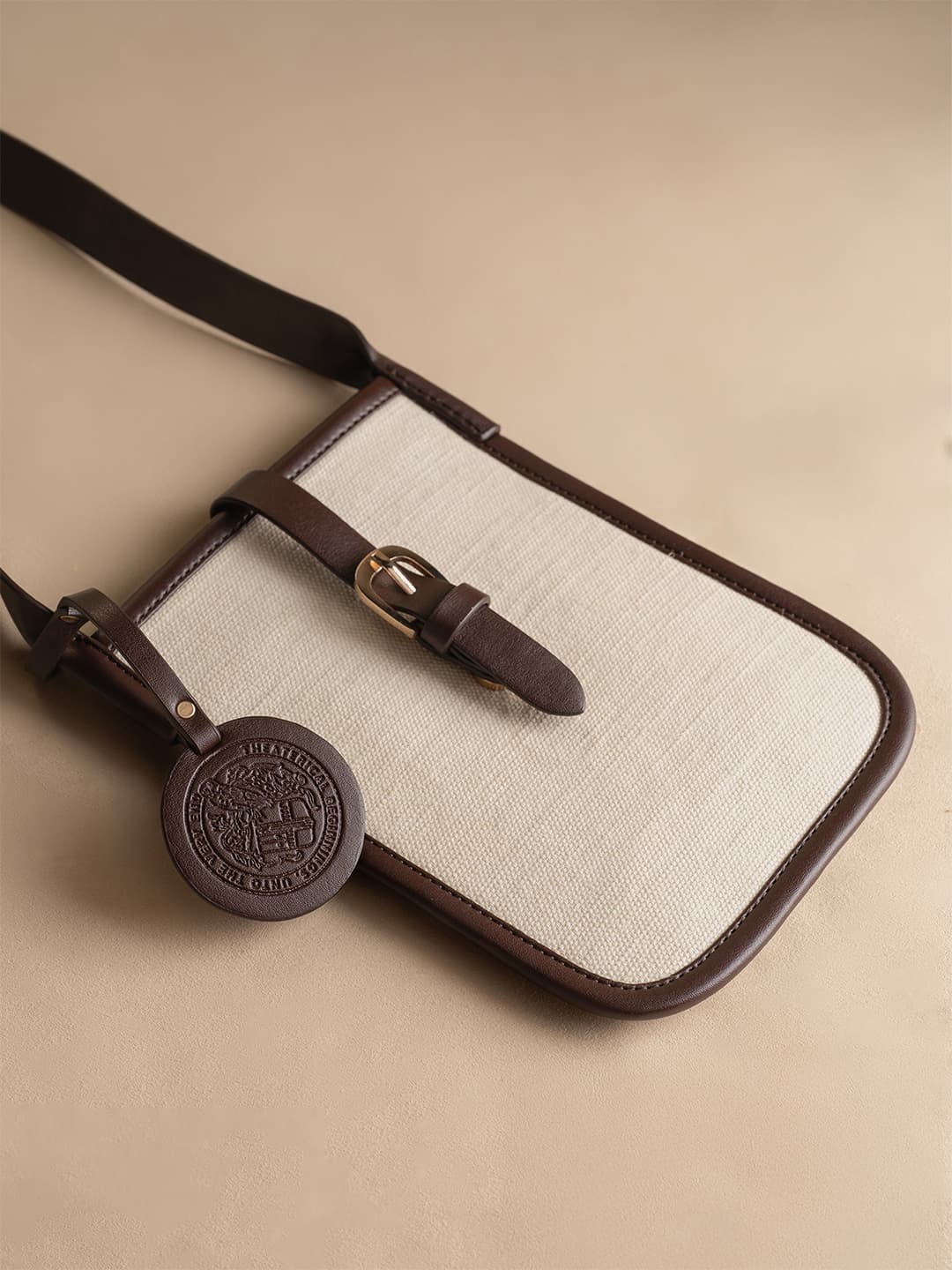 Women's Cream & Brown Casual Solid Explorer Structured Top Handle Shoulder Bag