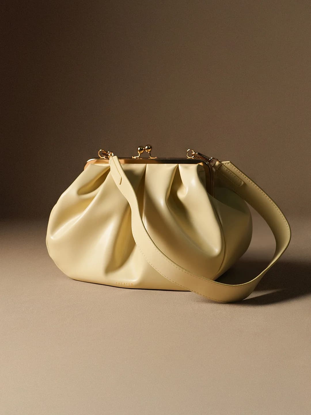 Women's Yellow Casual Solid Goldfinch Pleated Frame Clutch Bag
