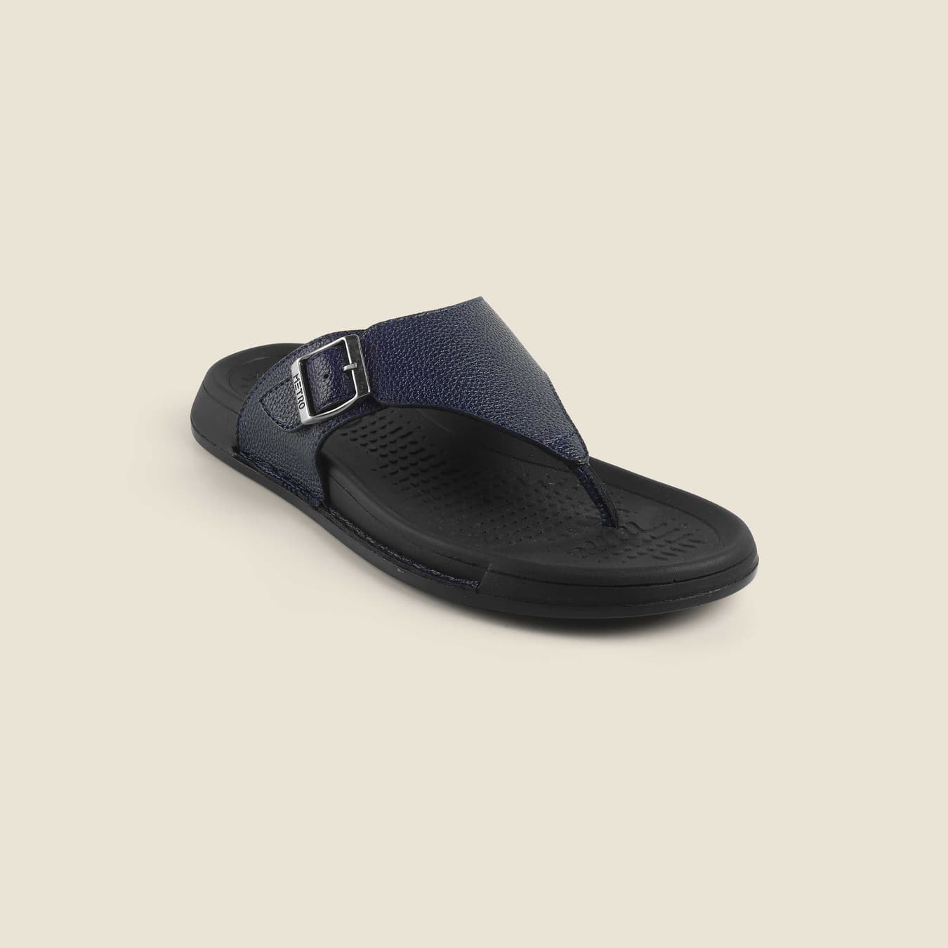 Men's Blue Casual Round Toe Synthetic Sandals
