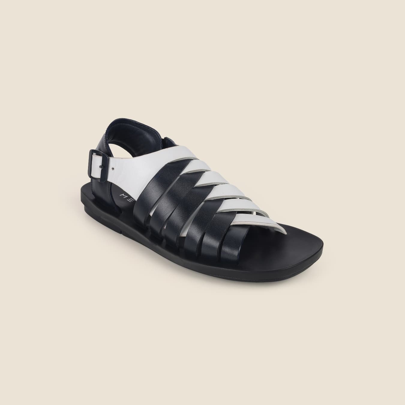 Men's Multicolor Casual Round Toe Leather Sandals