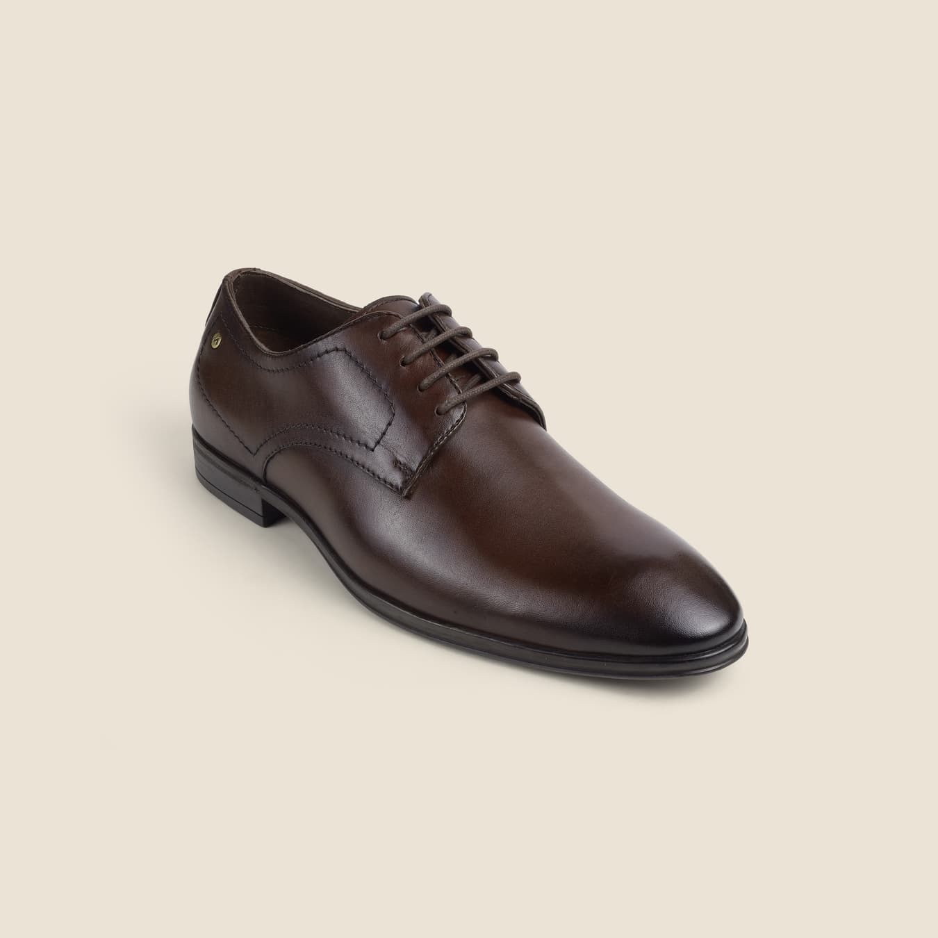 Men's Brown Formal Round Toe Leather Formal Shoes