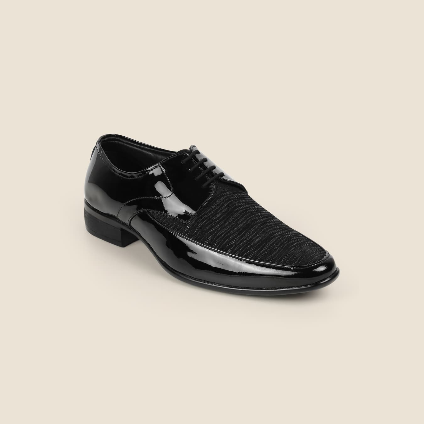 Men's Black Formal Round Toe Leather Formal Shoes