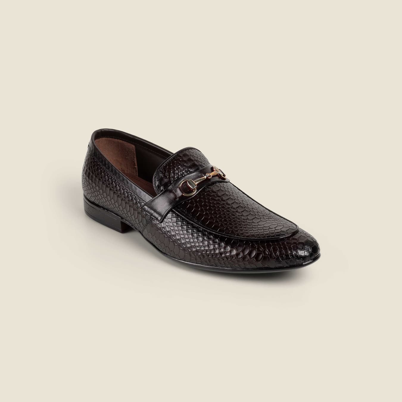Men's Red Formal Round Toe Leather Casual Shoes