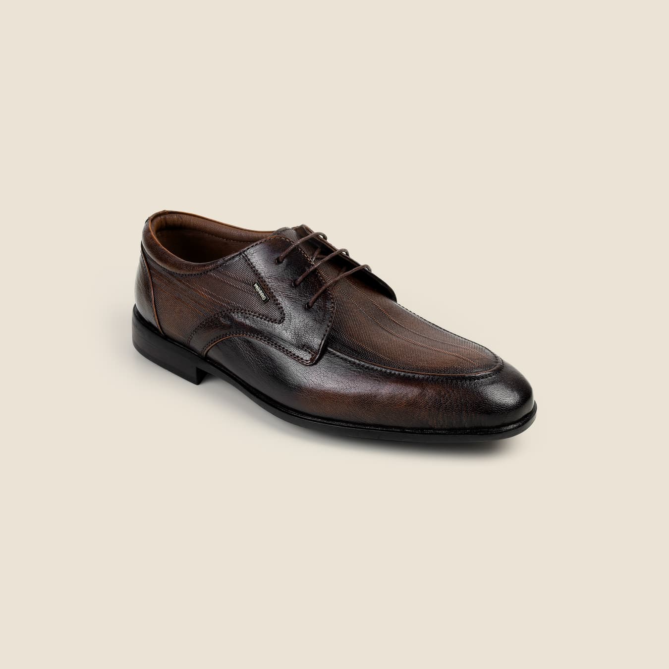 Men's Tan Formal Round Toe Leather Formal Shoes