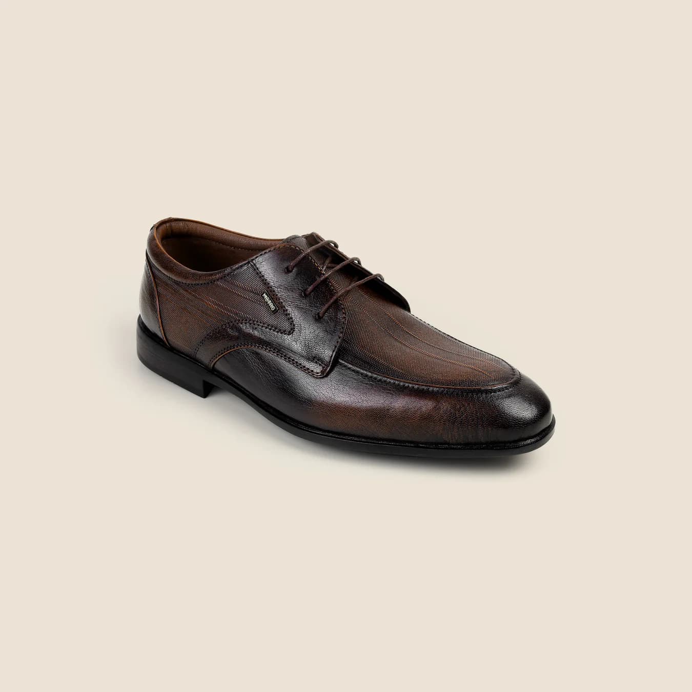 Men's Tan Formal Round Toe Leather Formal Shoes