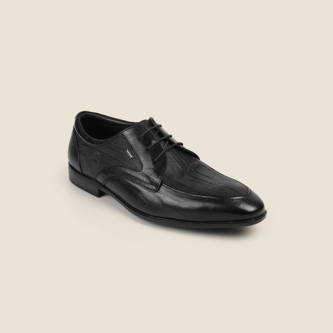Men's Black Formal Round Toe Leather Formal Shoes