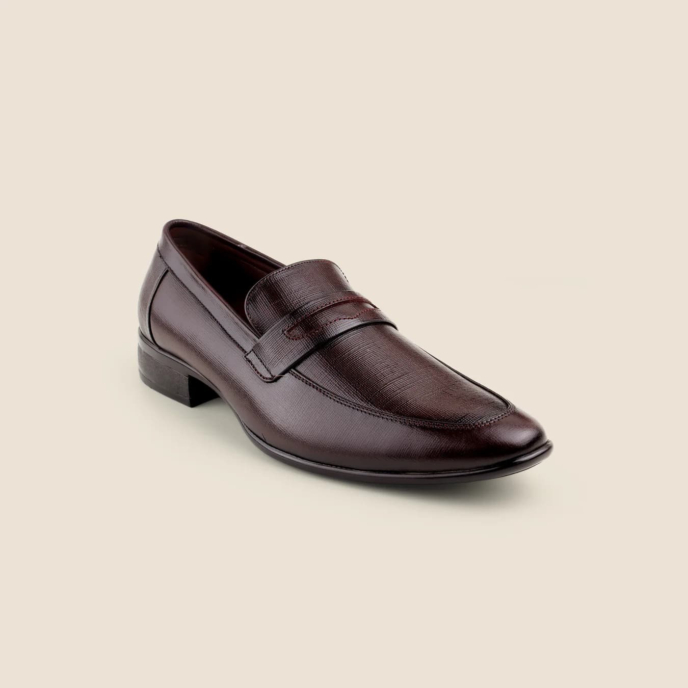 Men's Red Formal Round Toe Leather Casual Shoes