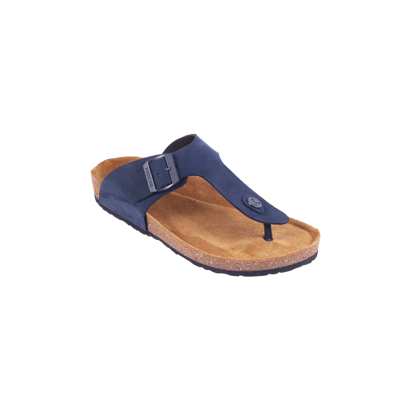 Men's Blue Casual Round Toe Leather Sandals