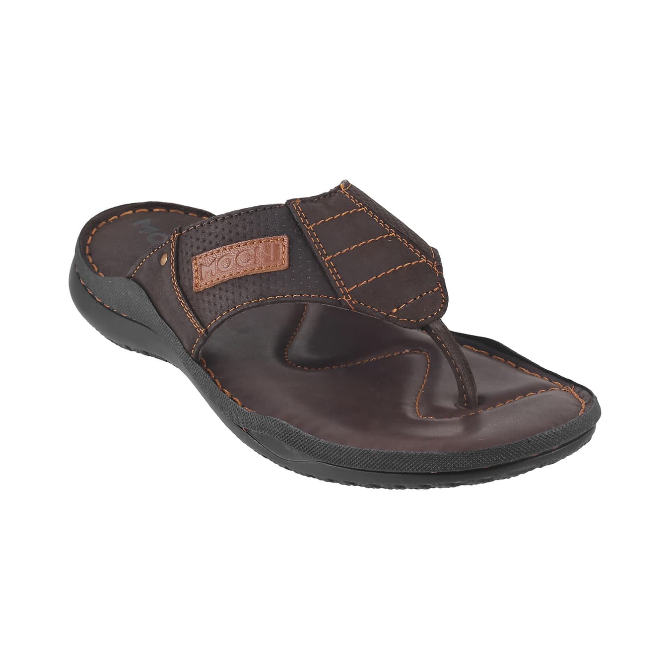 Men's Brown Casual Round Toe Leather Sandals