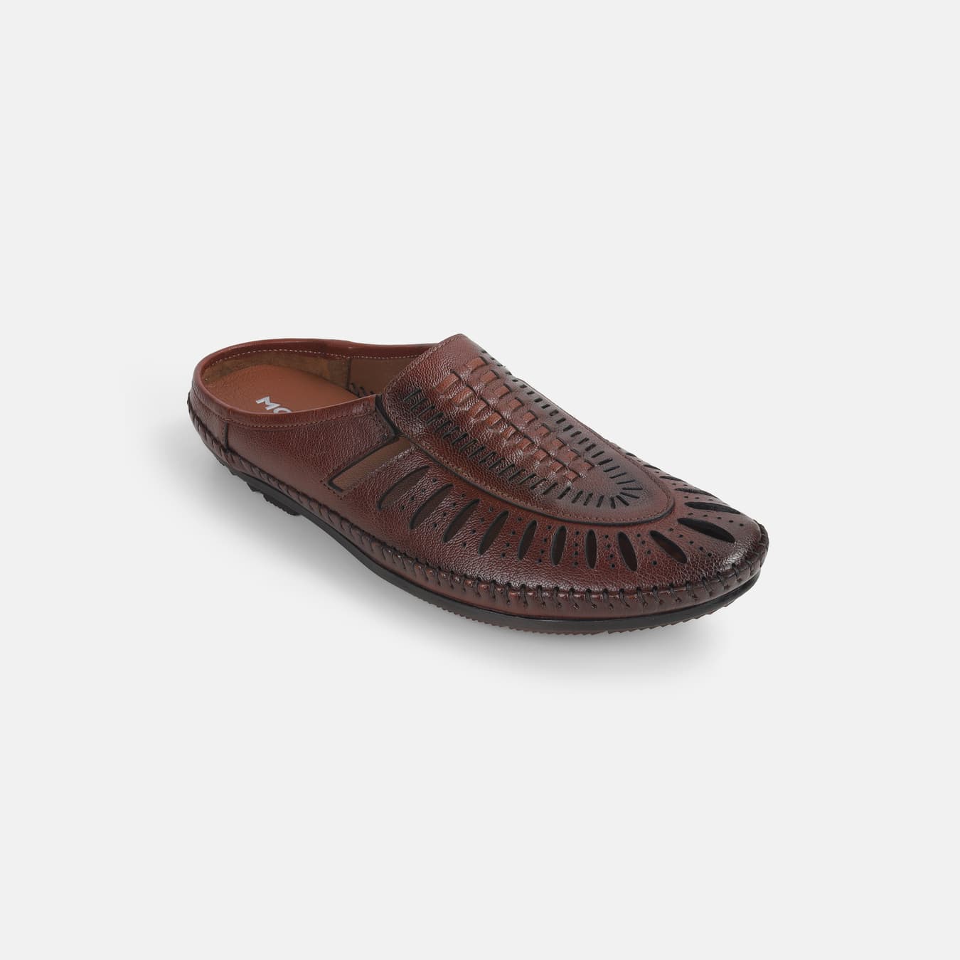 Men's Brown Casual Round Toe Leather Sandals