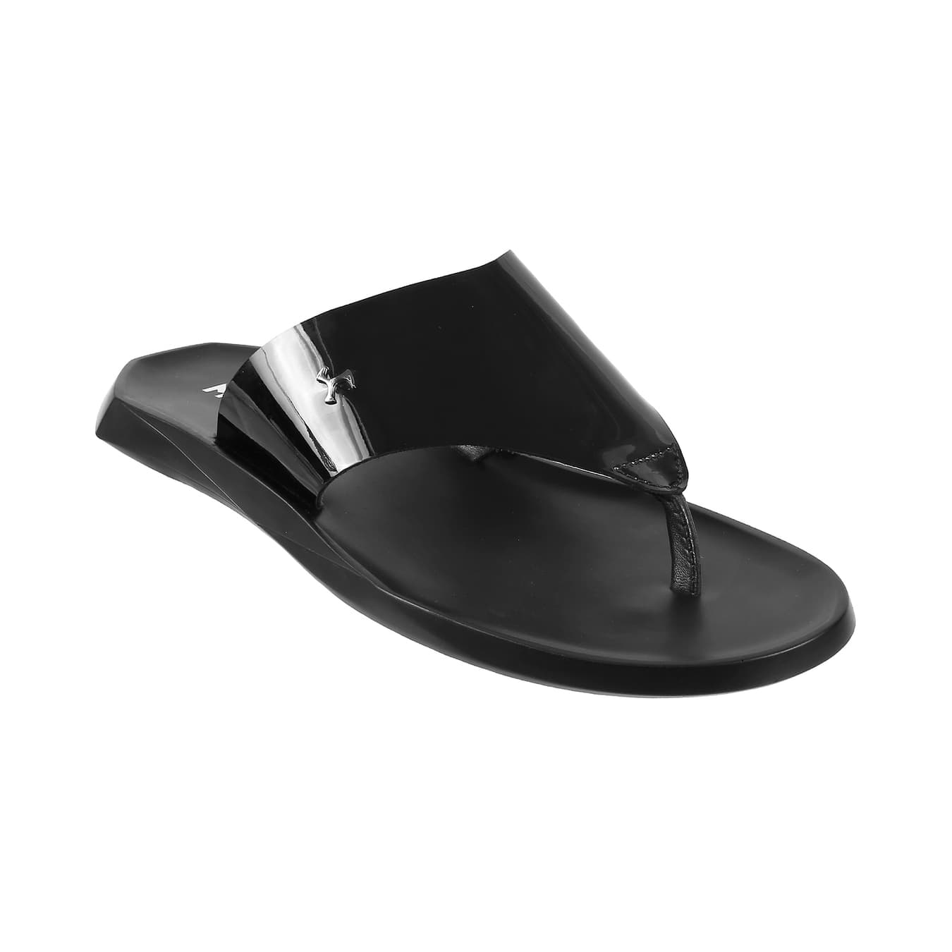 Men's Black Casual Round Toe Leather Sandals