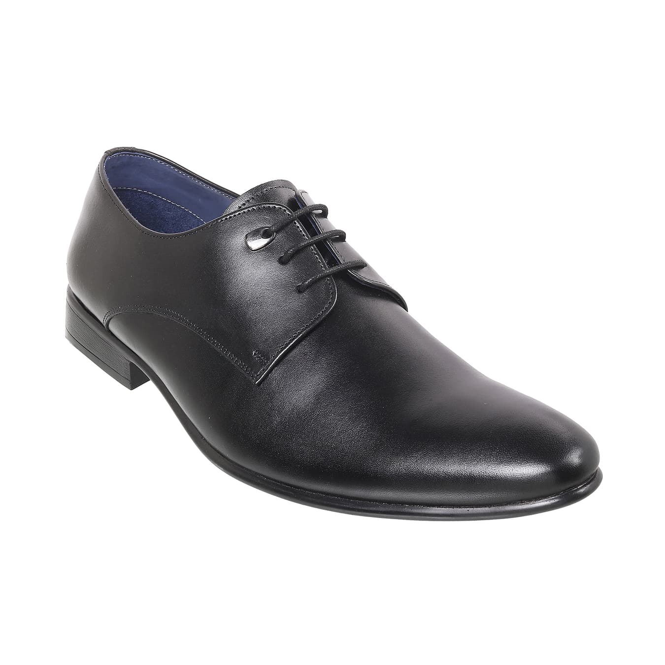 Men's Black Formal Almond Toe Leather Formal Shoes