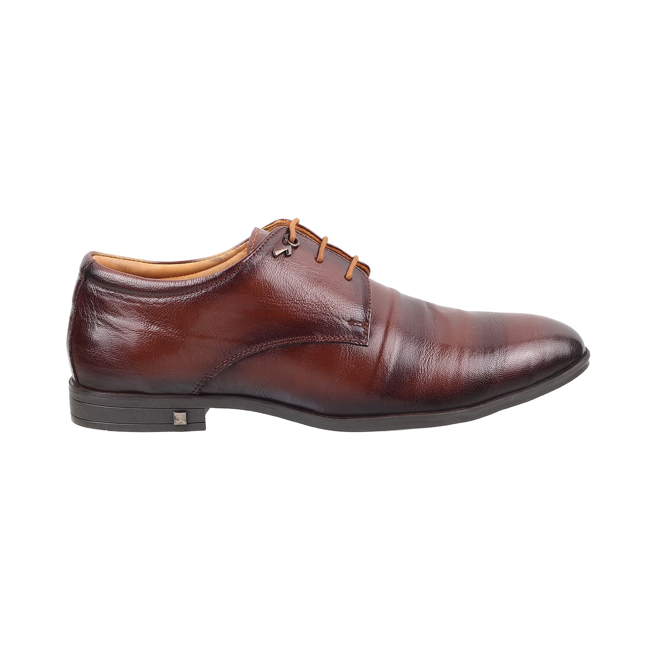 Men's Brown Formal Almond Toe Leather Formal Shoes